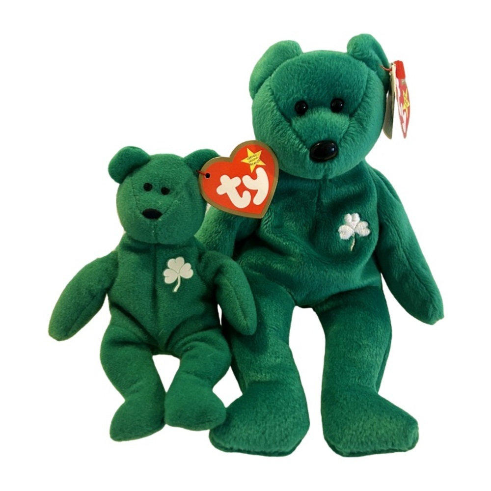 NWT Original TY Beanie Babies 1997 Glory The Bear With Matching Teenie Bear